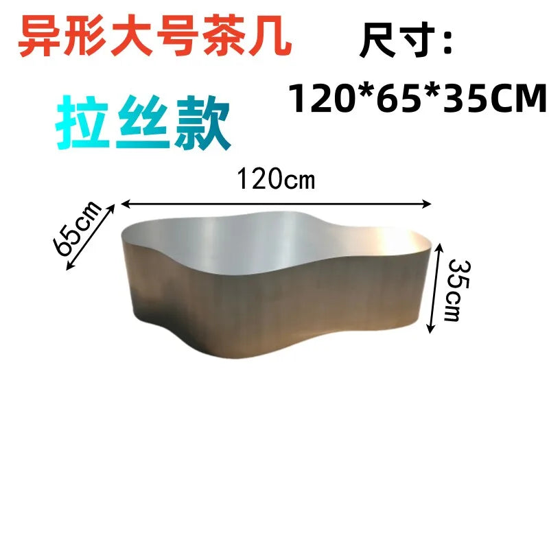 MDNG Modern Stainless Steel Coffee Table for Living Room Sealed Storage