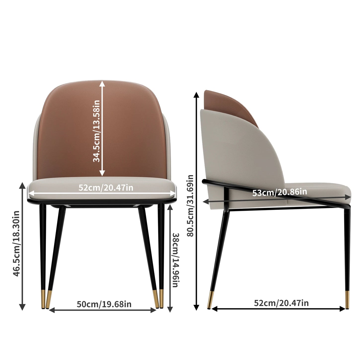 Faux Leather Dining Chairs Set Of 2 Upholstered Kitchen Chairs