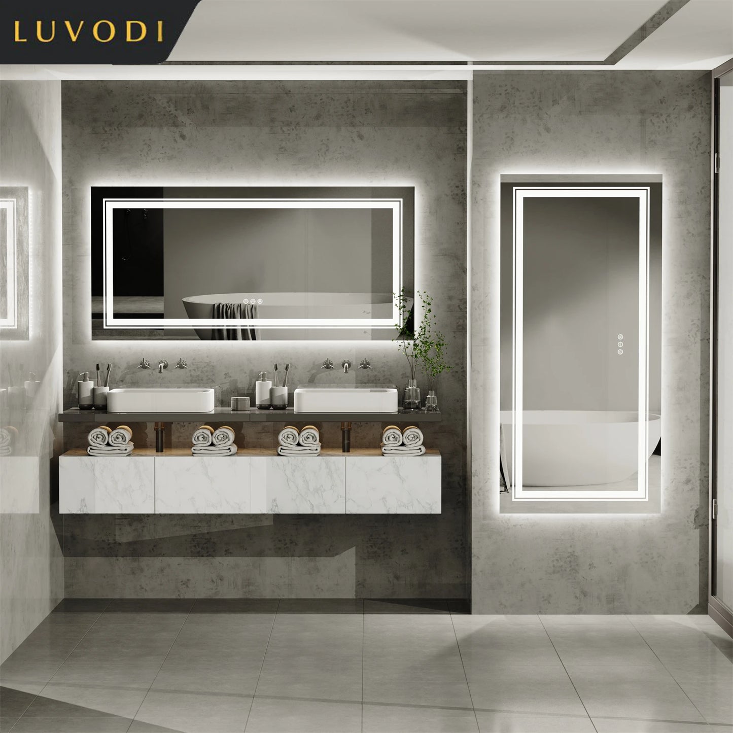 Luvodi Full Length Illuminated Mirror With Touch Sensor Control