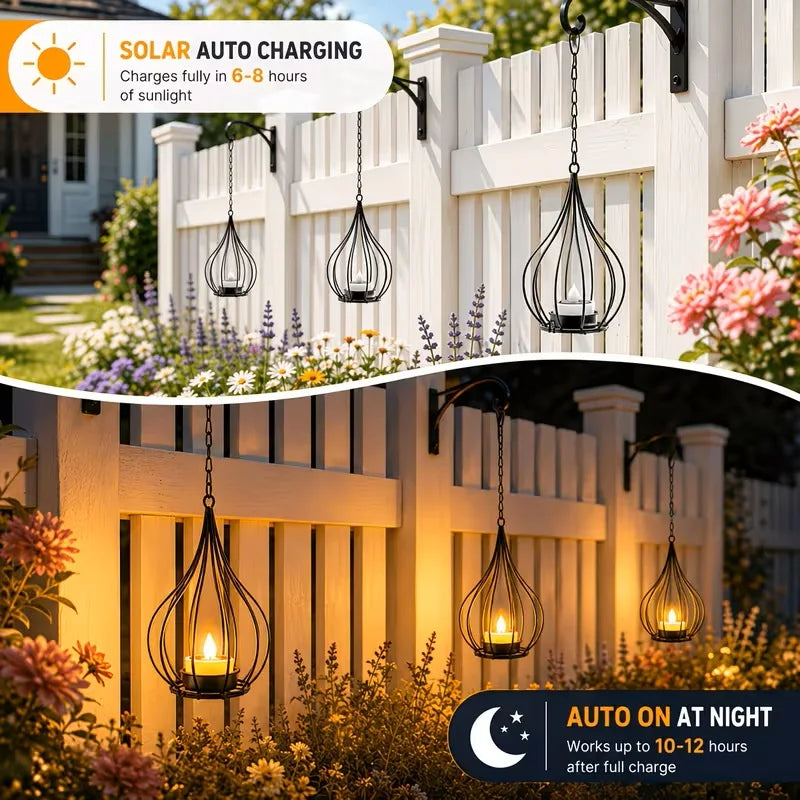 KPSTEK Waterproof Solar Lanterns Hanging LED Outdoor Garden Decor