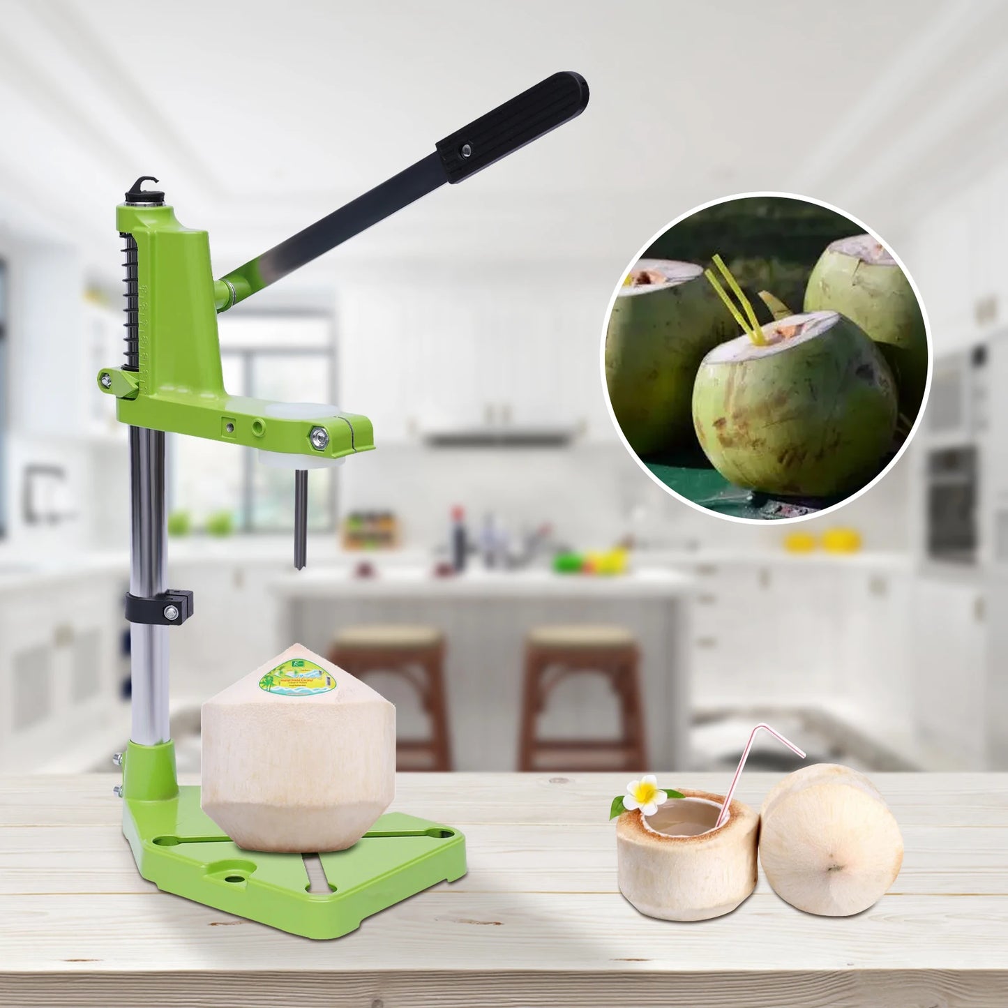 Stainless Steel Manual Coconut Opener With Ergonomic Handle