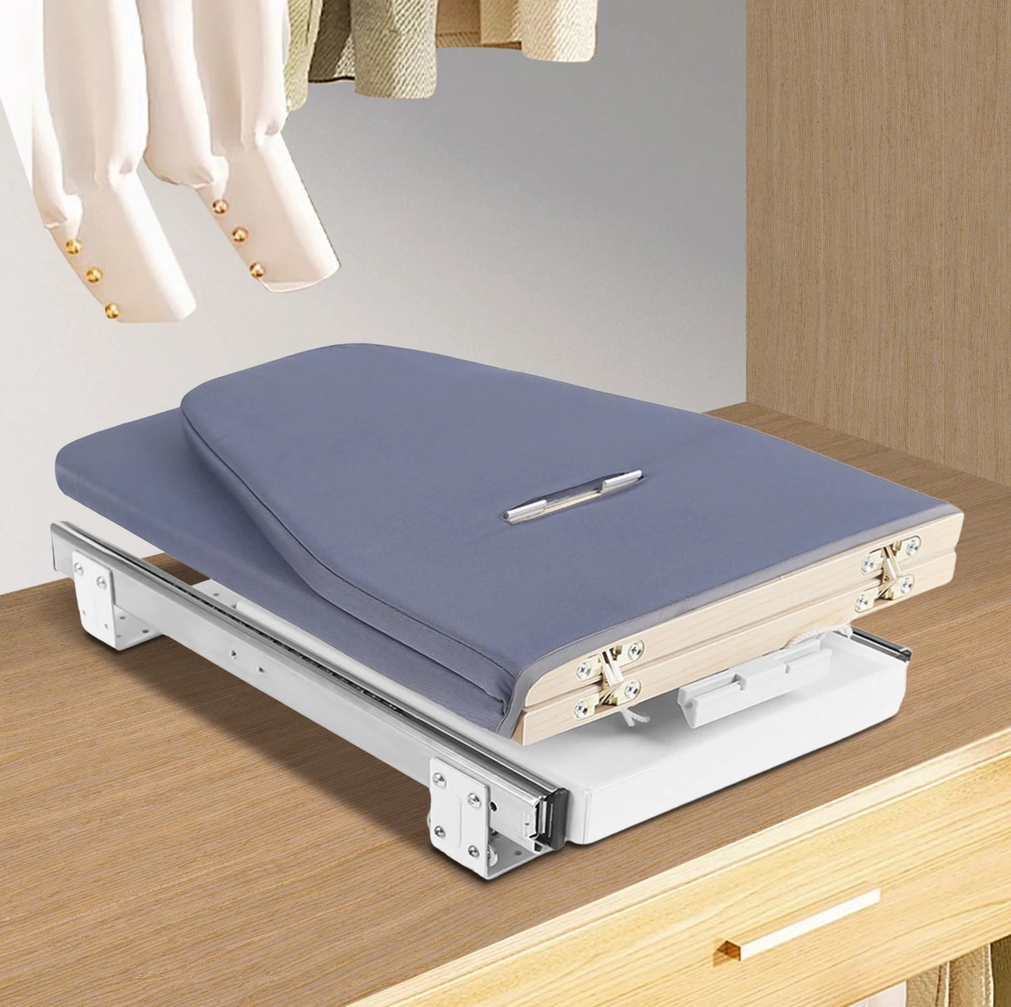 Retractable Ironing Board For Closet Stow Away Cabinet