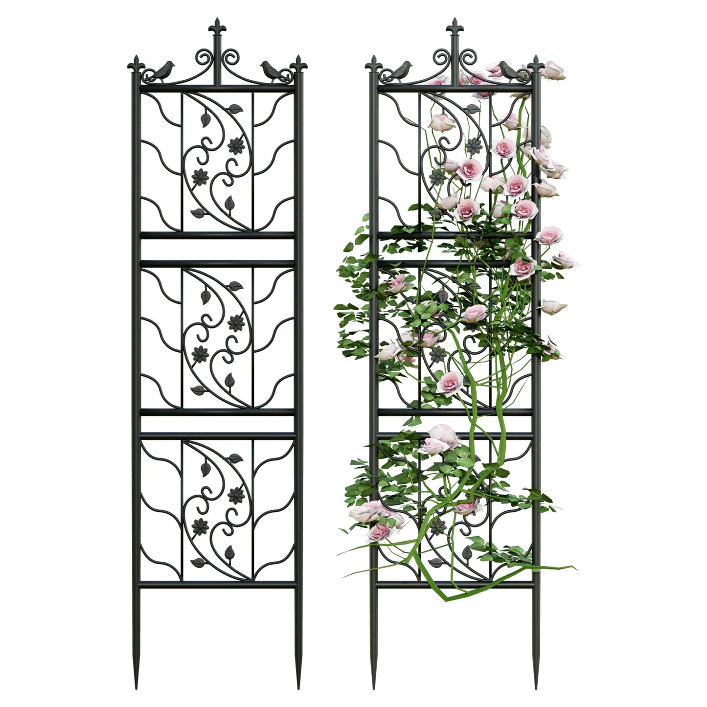 Tall Metal Garden Trellis Plant Climbing Fence For Vegetables