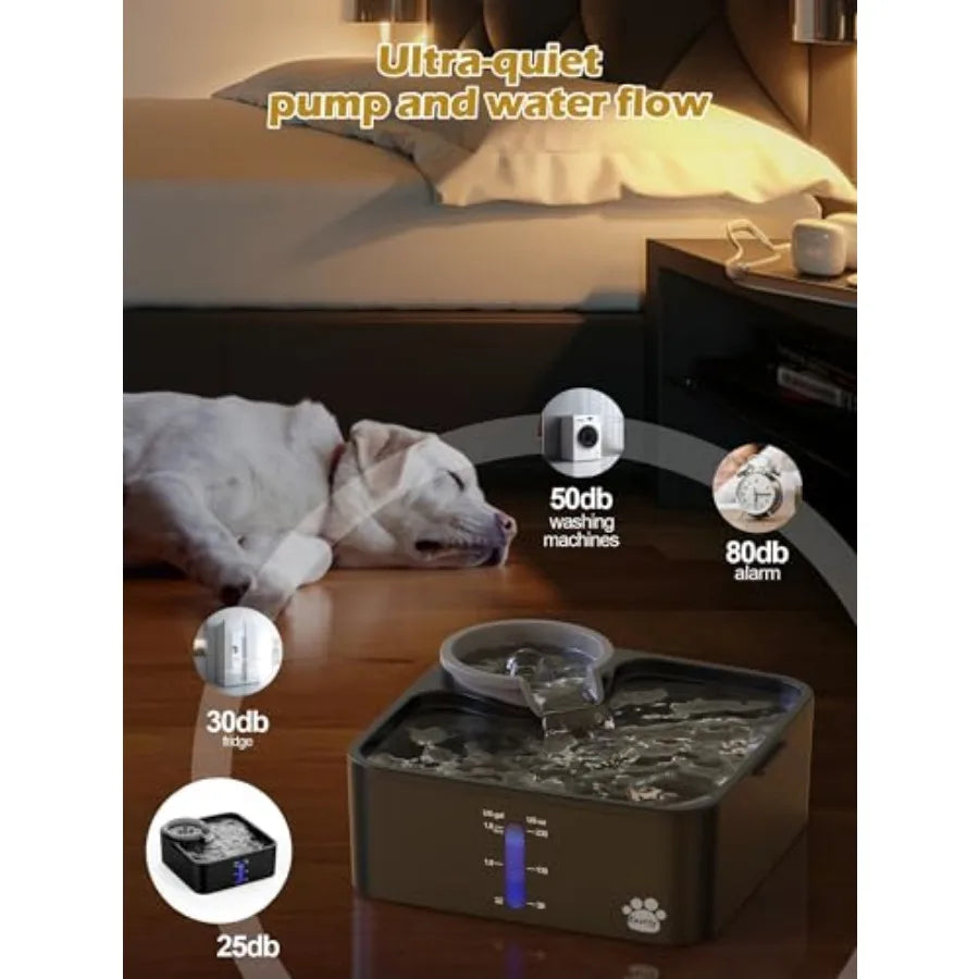 Dog Water Fountain BPA Free Dispenser With Filtration Pump