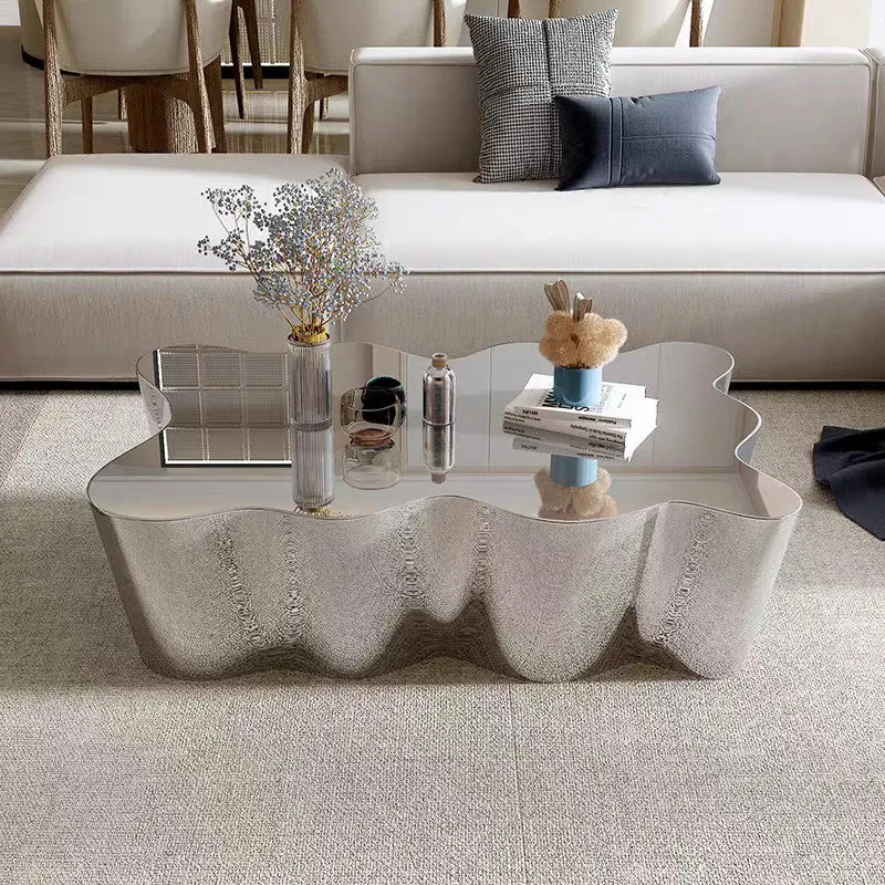 MDNG Modern Stainless Steel Coffee Table for Living Room Sealed Storage