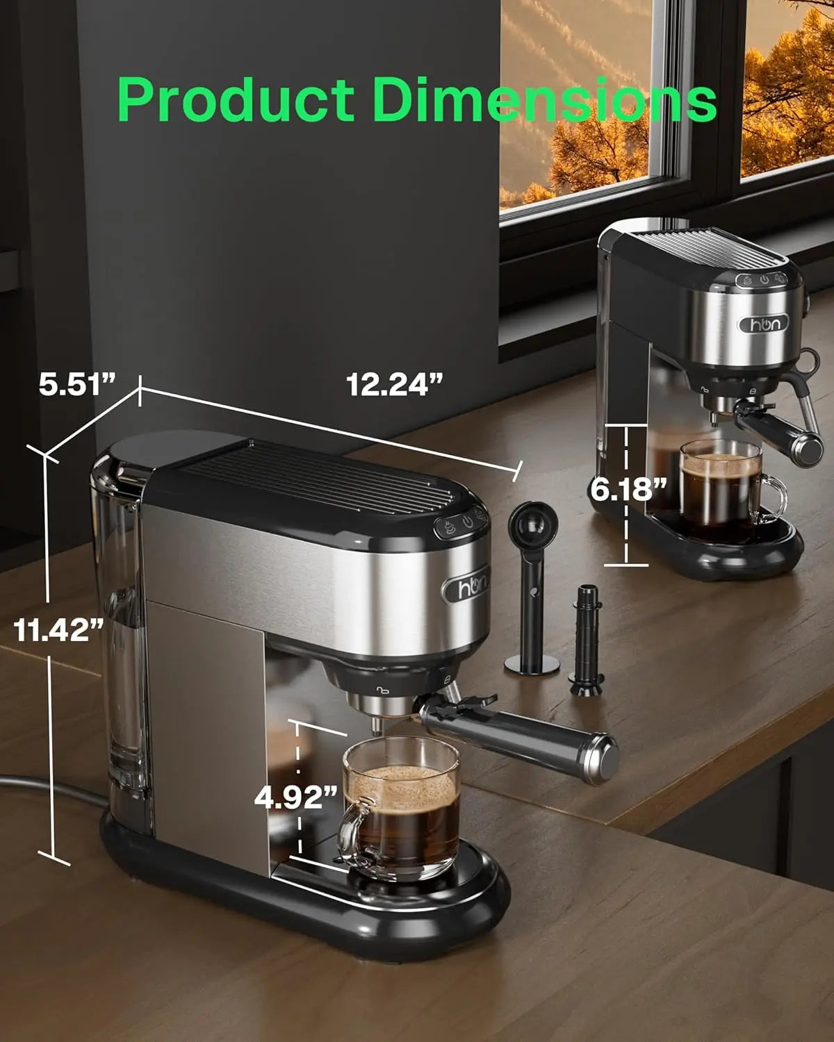 Xmsj 20 Bar Espresso Machine With Milk Frother And Stainless Steel Finish