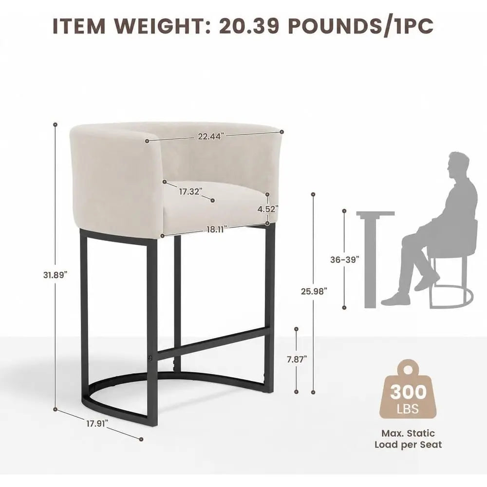 Chenille Counter Height Bar Stools Set Of 2 Upholstered Chairs