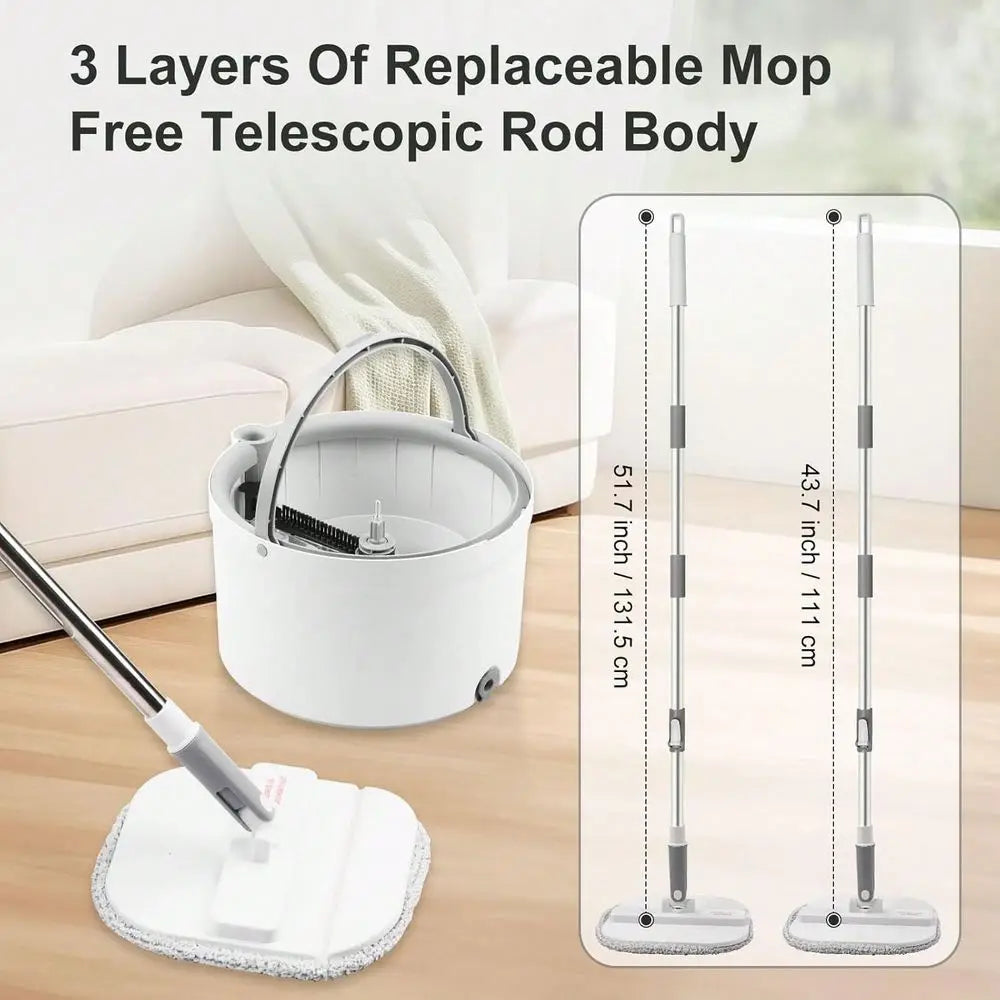 Spin Mop And Bucket Set Hands Free Self Cleaning Mop For Hardwood Floors