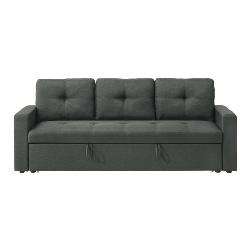 Fabric Upholstered Sleeper Sofa With Tufted Cushions For Living Room