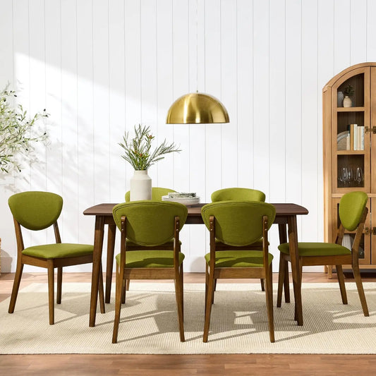 Mid Century Dining Chairs Set of 2 Upholstered Wood