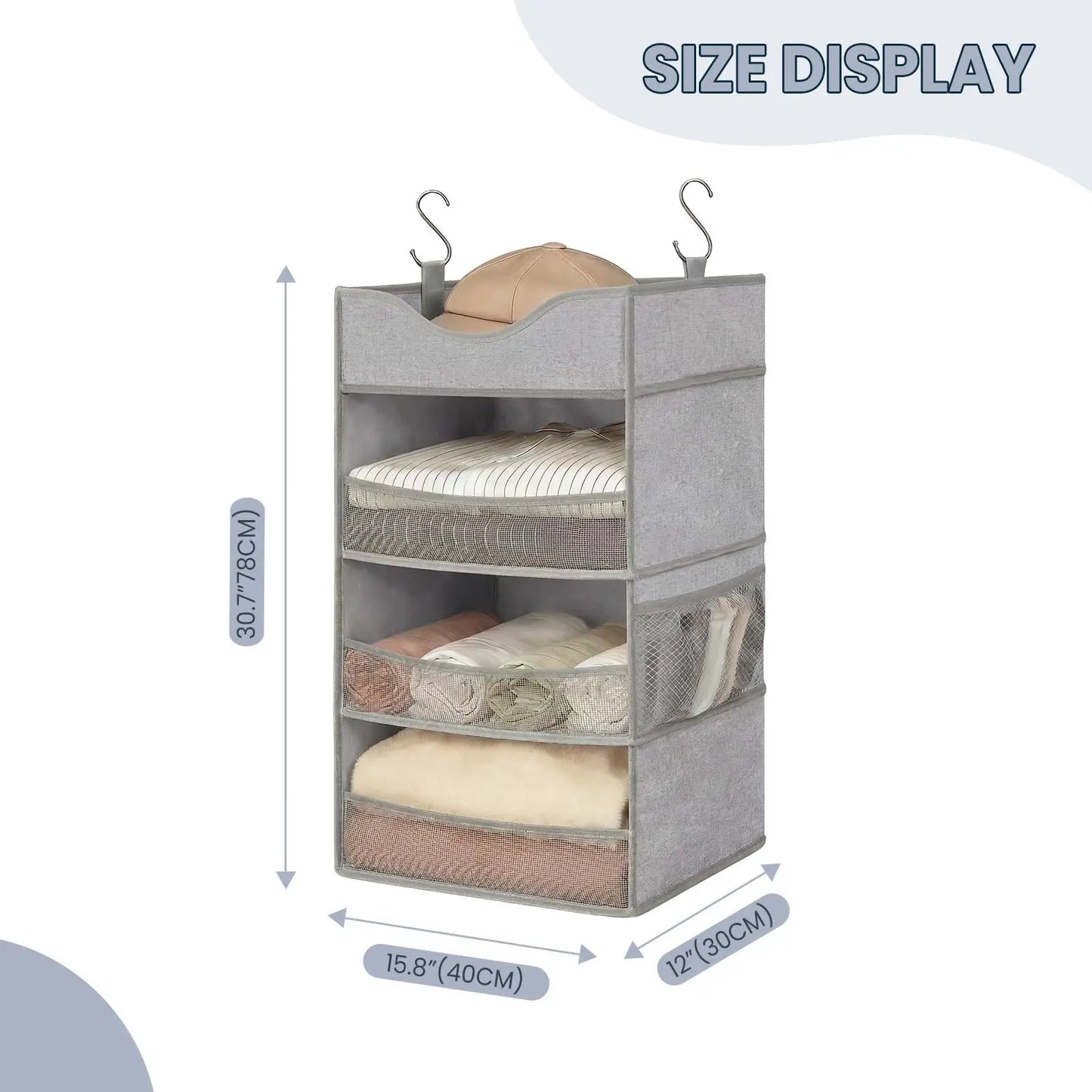 Himiss Three Shelf Hanging Closet Storage Organizer