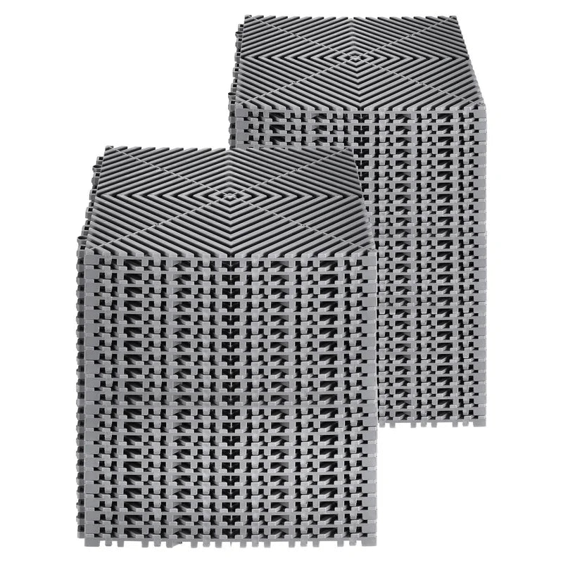 Interlocking Drainage Mat 50 Piece Non Slip PP Floor Tiles For Garage