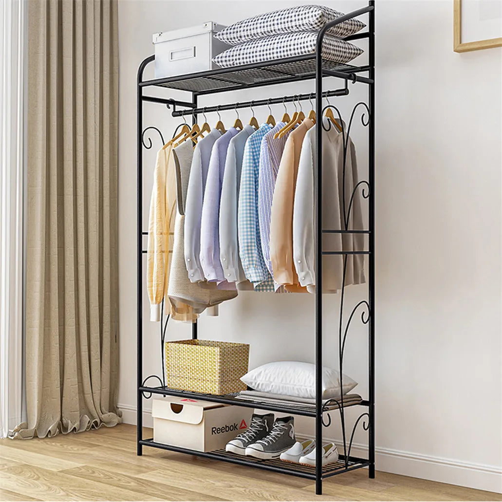 Heavy Duty Metal Clothes Rack Coat Stand Home Storage Organizer
