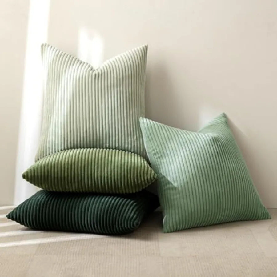Modern Corduroy Farmhouse Throw Pillow Covers For Couch Decor