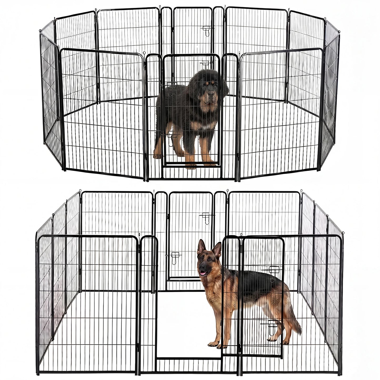 JHK Metal 12 Panel Dog Playpen Fence Foldable Indoor Outdoor Use