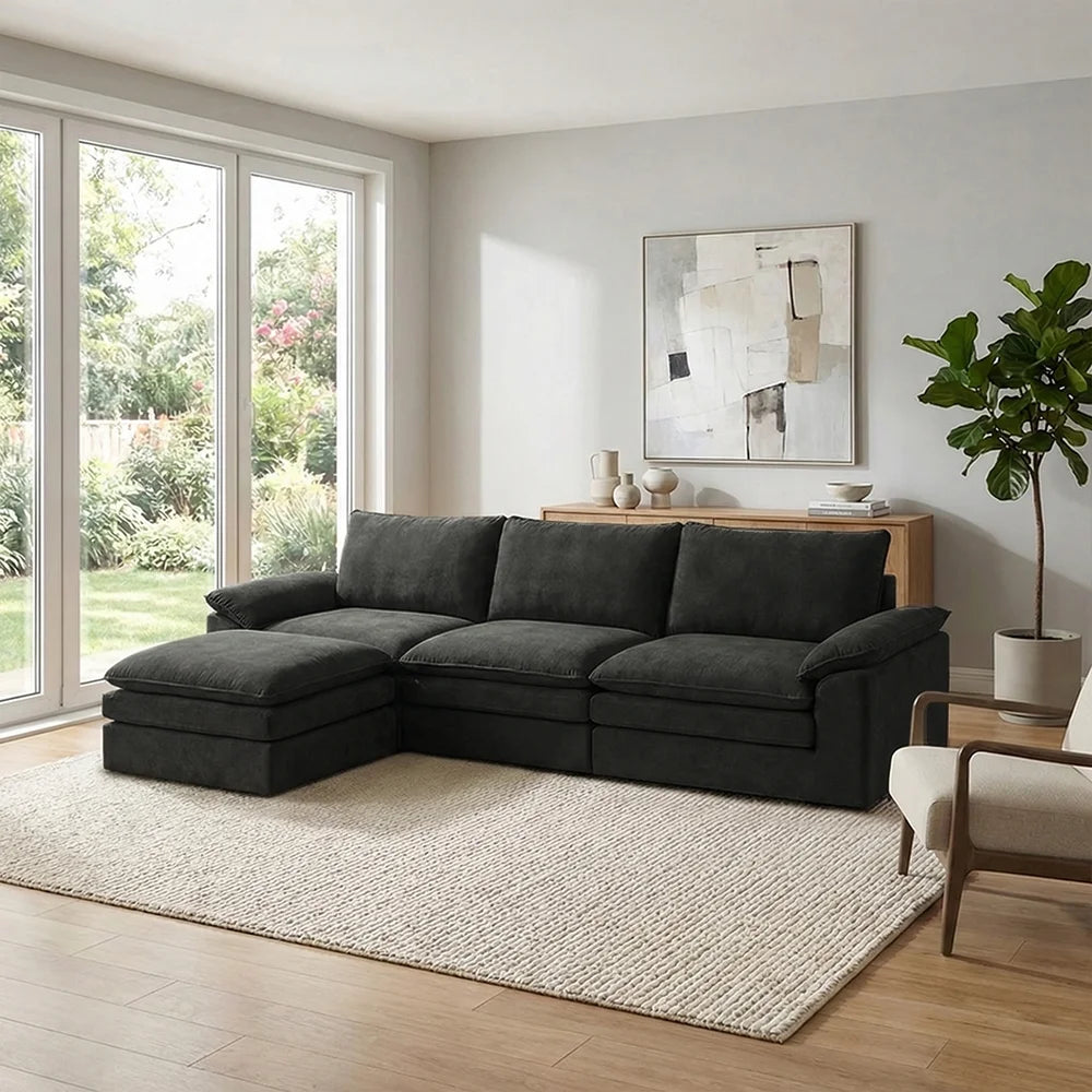 YQzyphyna Modern Cloud Modular Sofa With Memory Foam And Pillows