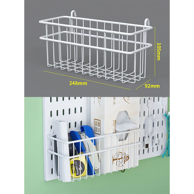 Wall Mounted Pegboard Organizer With Shelves For Desk Accessories