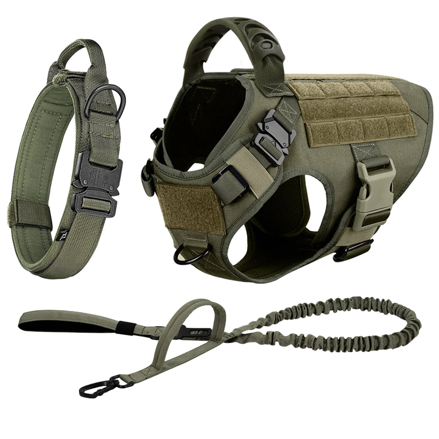 Adjustable Tactical Dog Harness And Leash Set For Medium To Large Dogs