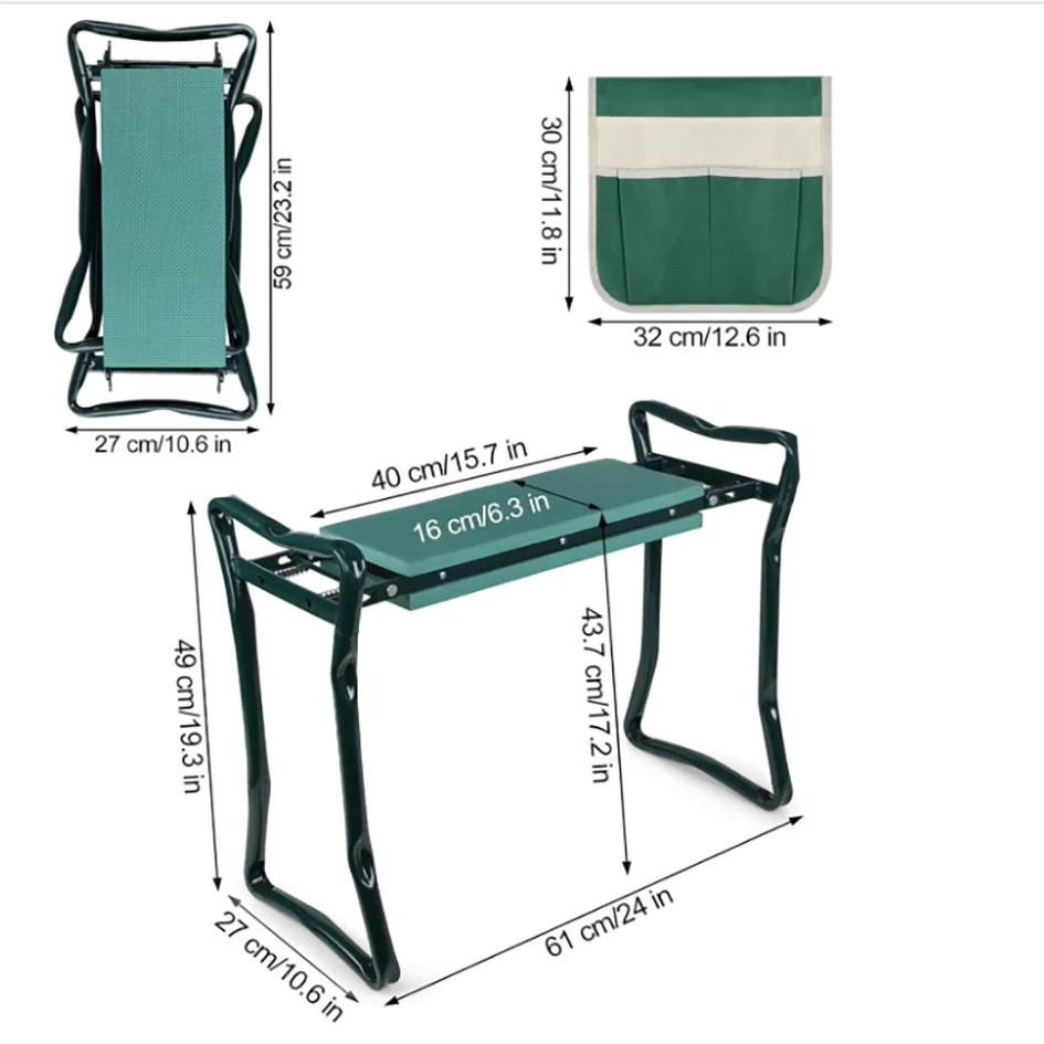 Garden Kneeler and Seat Upgraded Folding Bench For Outdoor Use