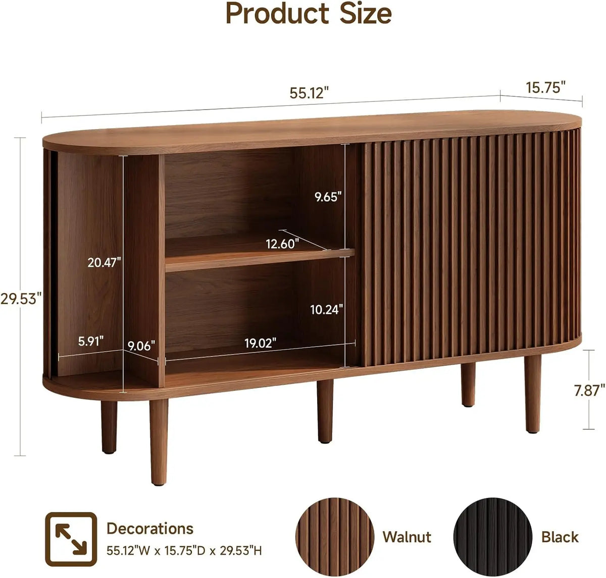 ONBRILL Mid Century Modern Sideboard Cabinet Buffet Storage