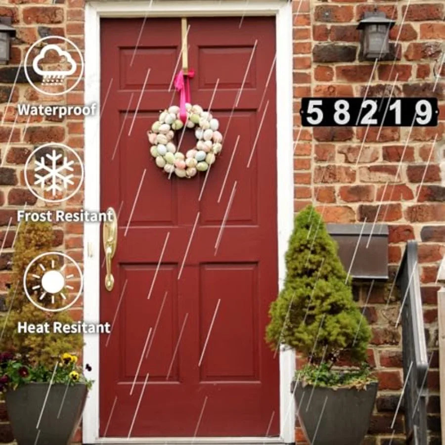 Wooden Address Plaque With Mailbox Numbers Waterproof Horizontal Mount