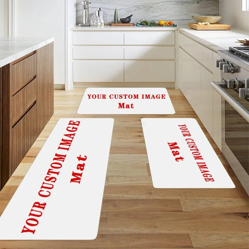 Custom Print Non-Slip Floor Mat, Oil-Proof Kitchen Runner Rug, Waterproof Bath Mat for Home Kitchen Bathroom
