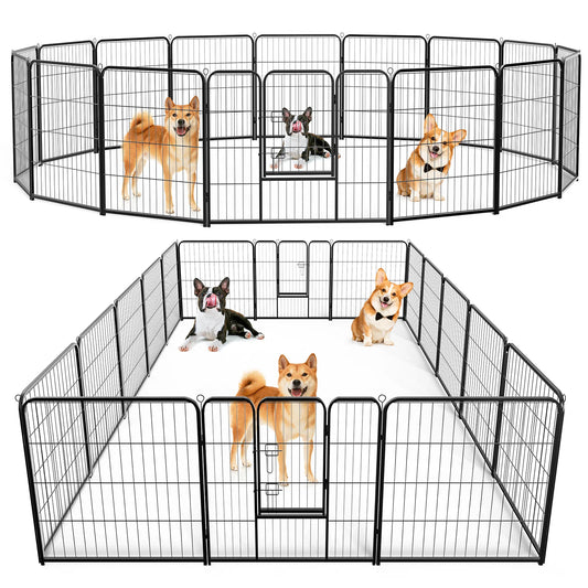 JHK Foldable Dog Playpen Metal Fence For Outdoor Use