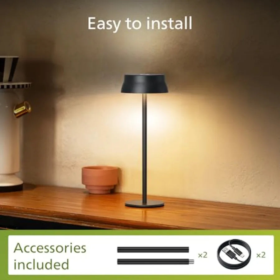 Solar Rechargeable Cordless LED Table Lamp With Touch Control