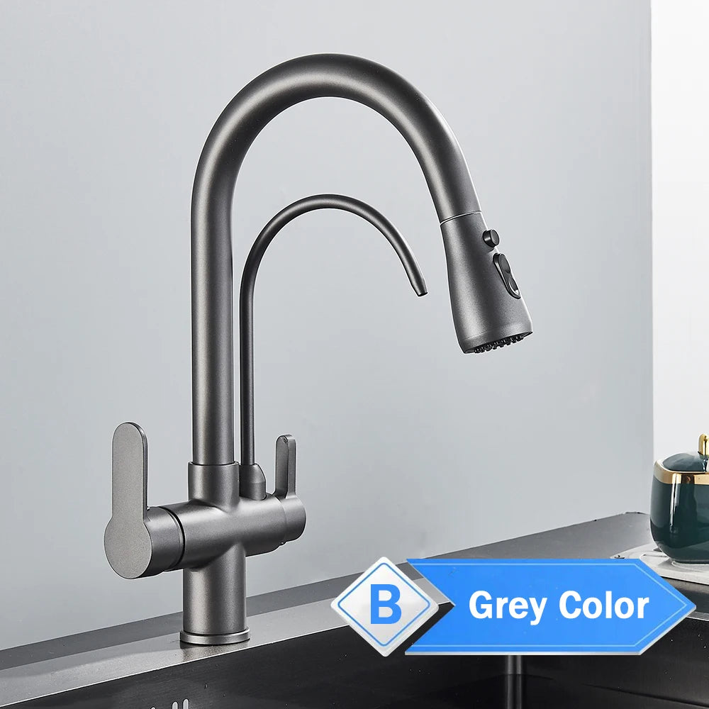 Rozin Purification Pull Out Kitchen Faucet With Water Filter