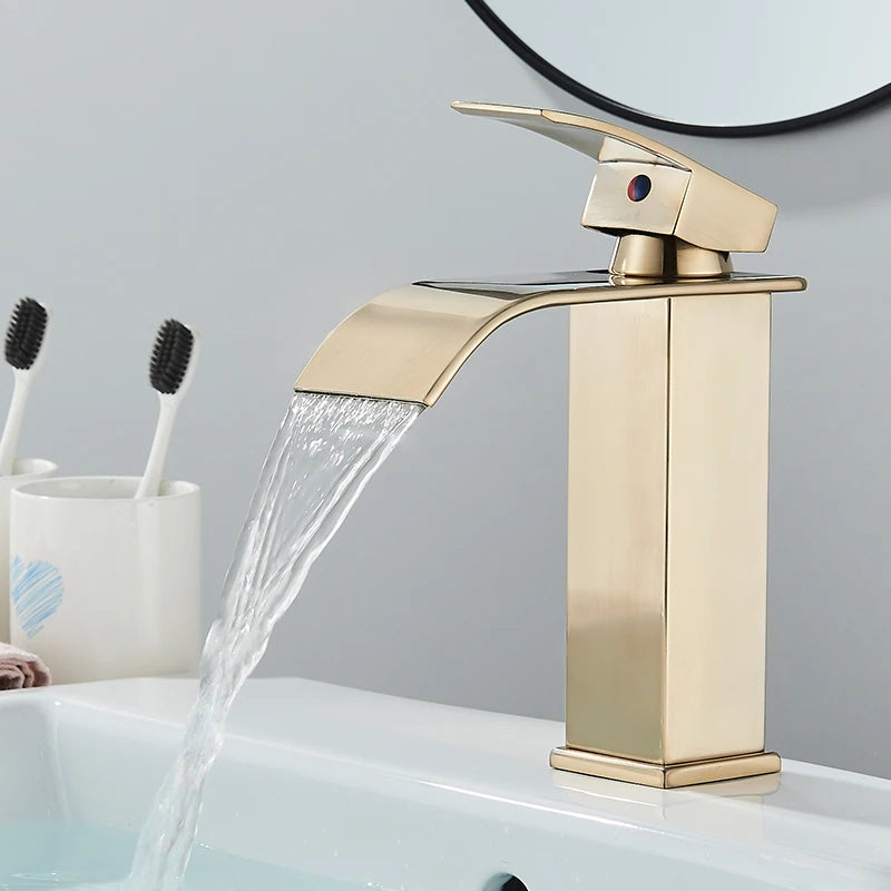 Saeuwtowy Single Handle Waterfall Bathroom Basin Faucet