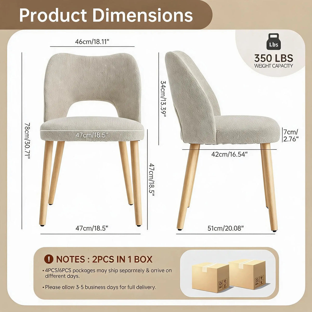 HiMISS Modern Upholstered Dining Chairs With Butterfly Backs