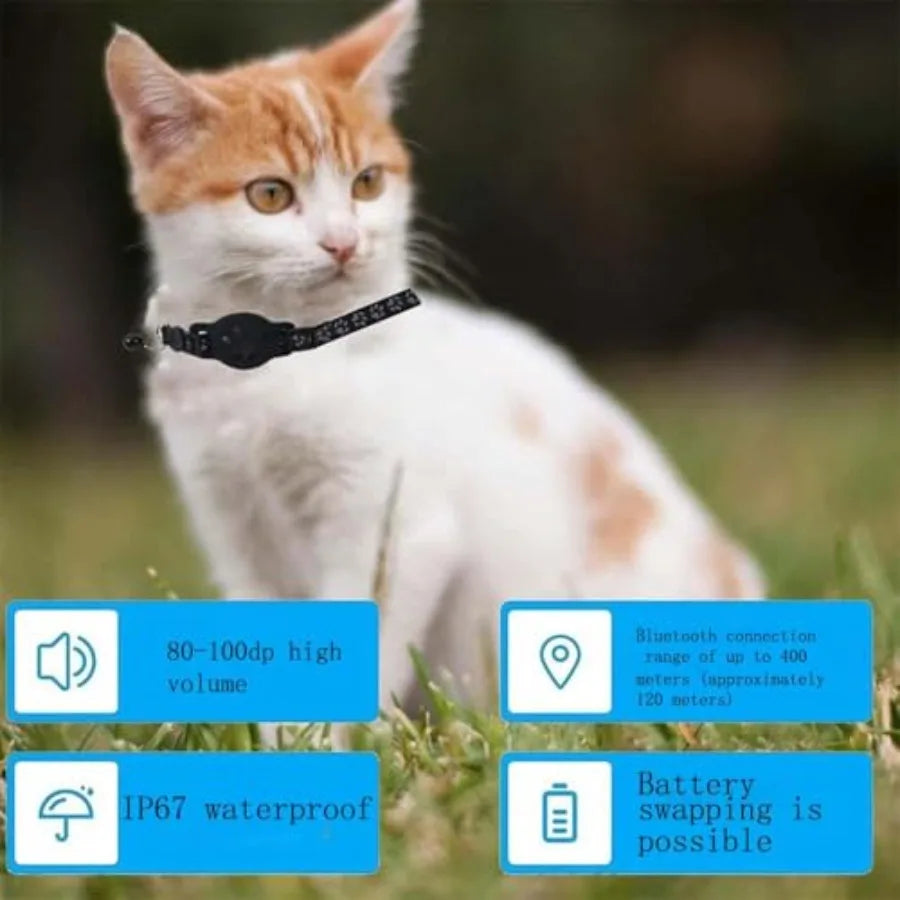 GPS Pet Tracker Collar for Cats and Small Dogs Lightweight Waterproof