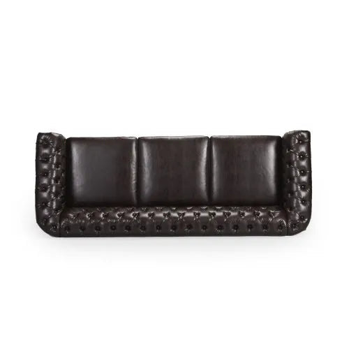 Chesterfield Sofa Button Tufting Nailhead Trim Scrolled Arms Low Profile