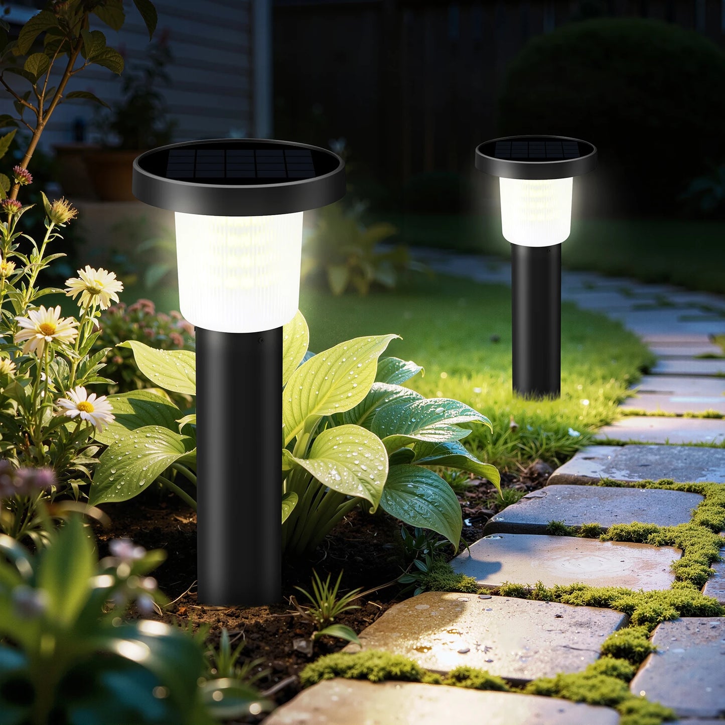 Intelamp Solar Pathway Lights Automatic Outdoor Garden Lighting