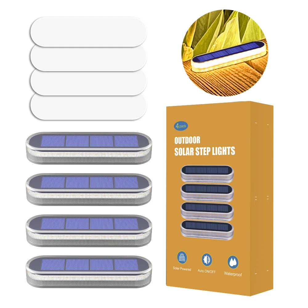 Solar Deck Lights IP68 Waterproof Auto On Off LED Lighting