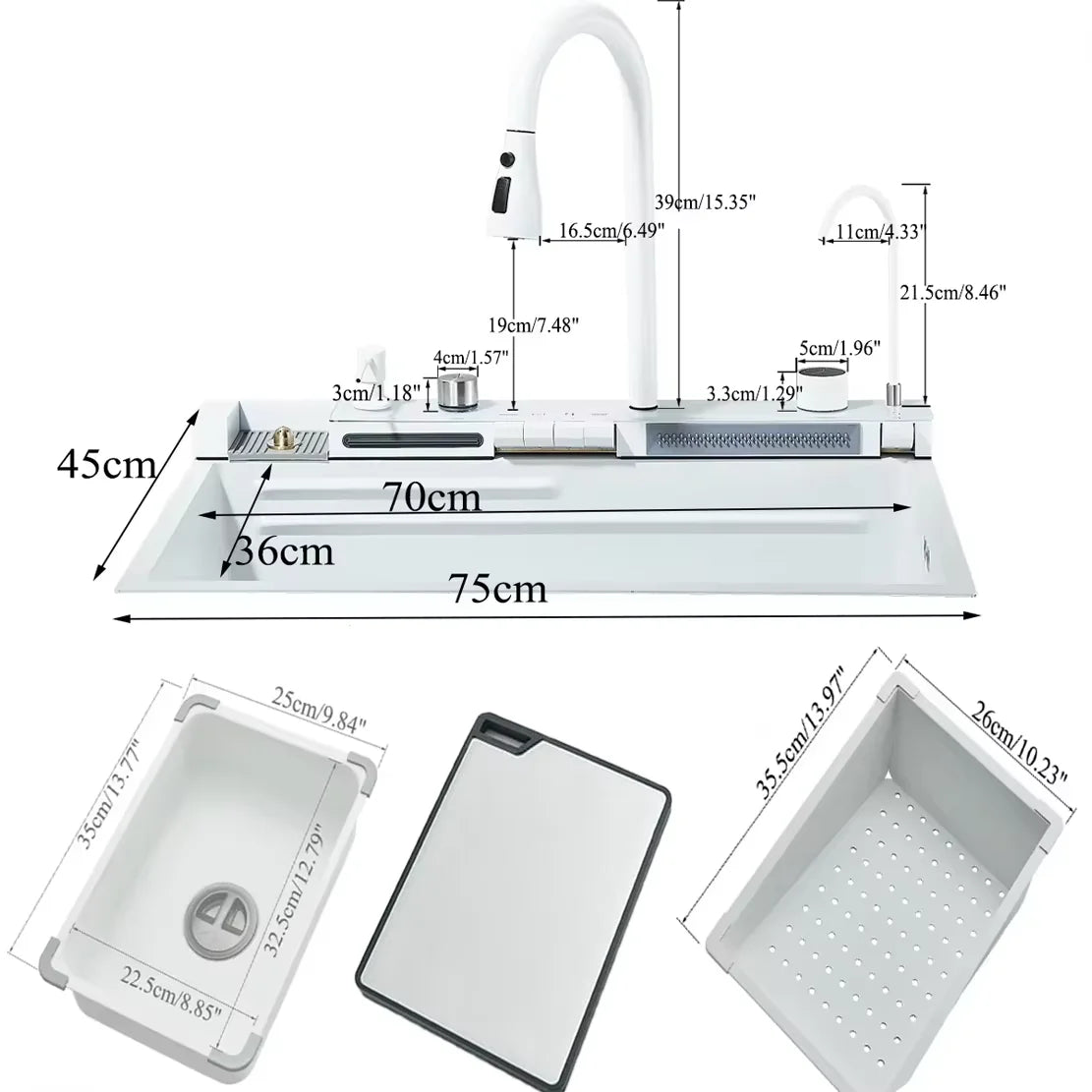 Shinesia Stainless Steel Waterfall Kitchen Faucet With Soap Dispenser
