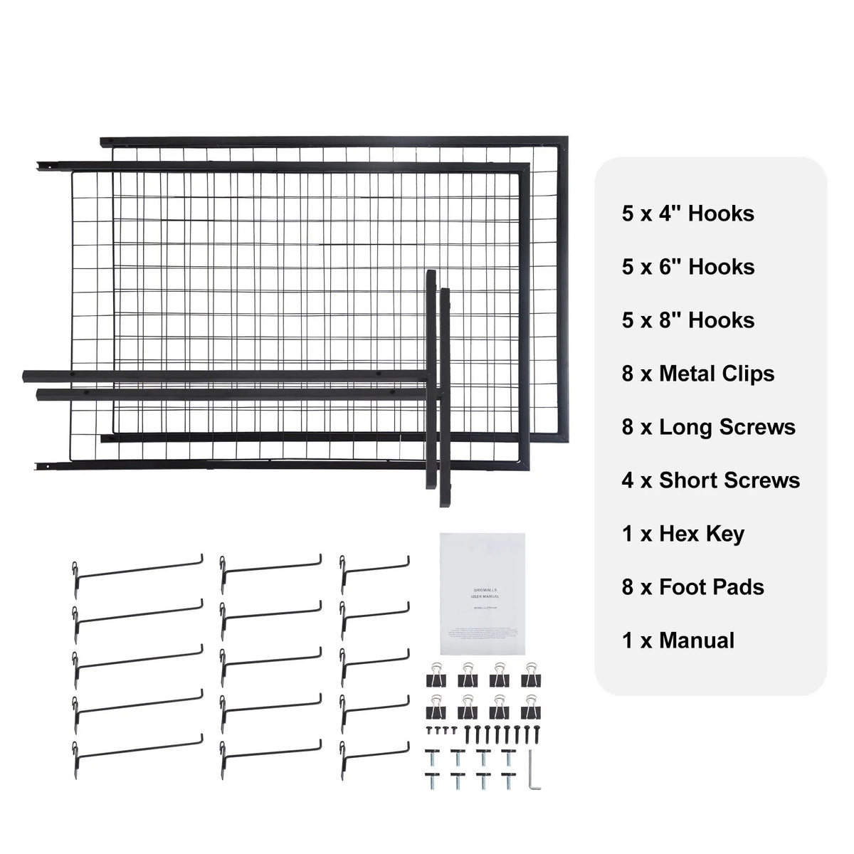 SucceBuy Double Sided Wire Gridwall Display Rack With Hooks