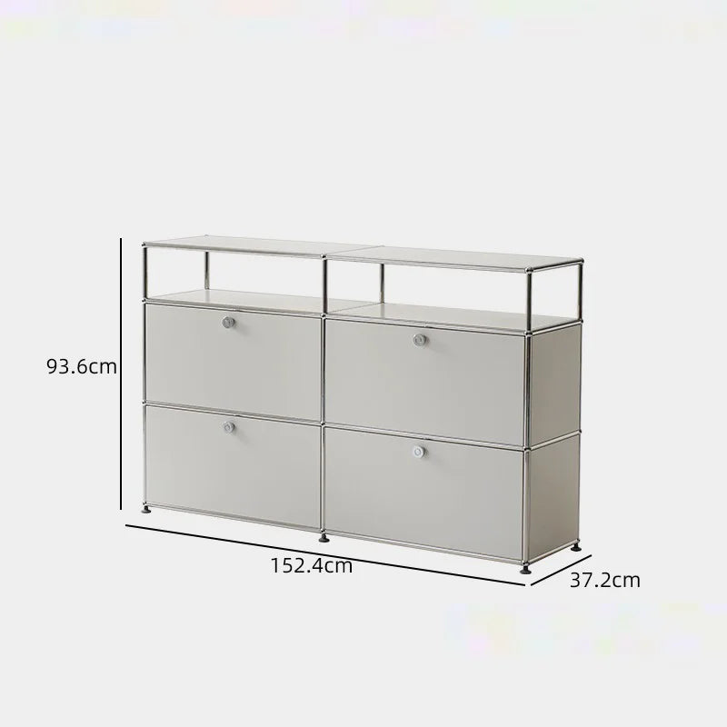 BigCityFur Modern Metal TV Stand With Corner Storage Cabinet