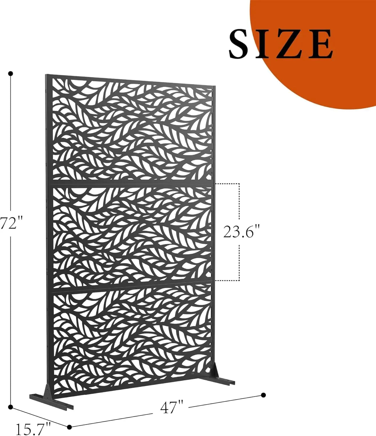 Hibest 3-Panel Freestanding Metal Privacy Screen Panel For Patio