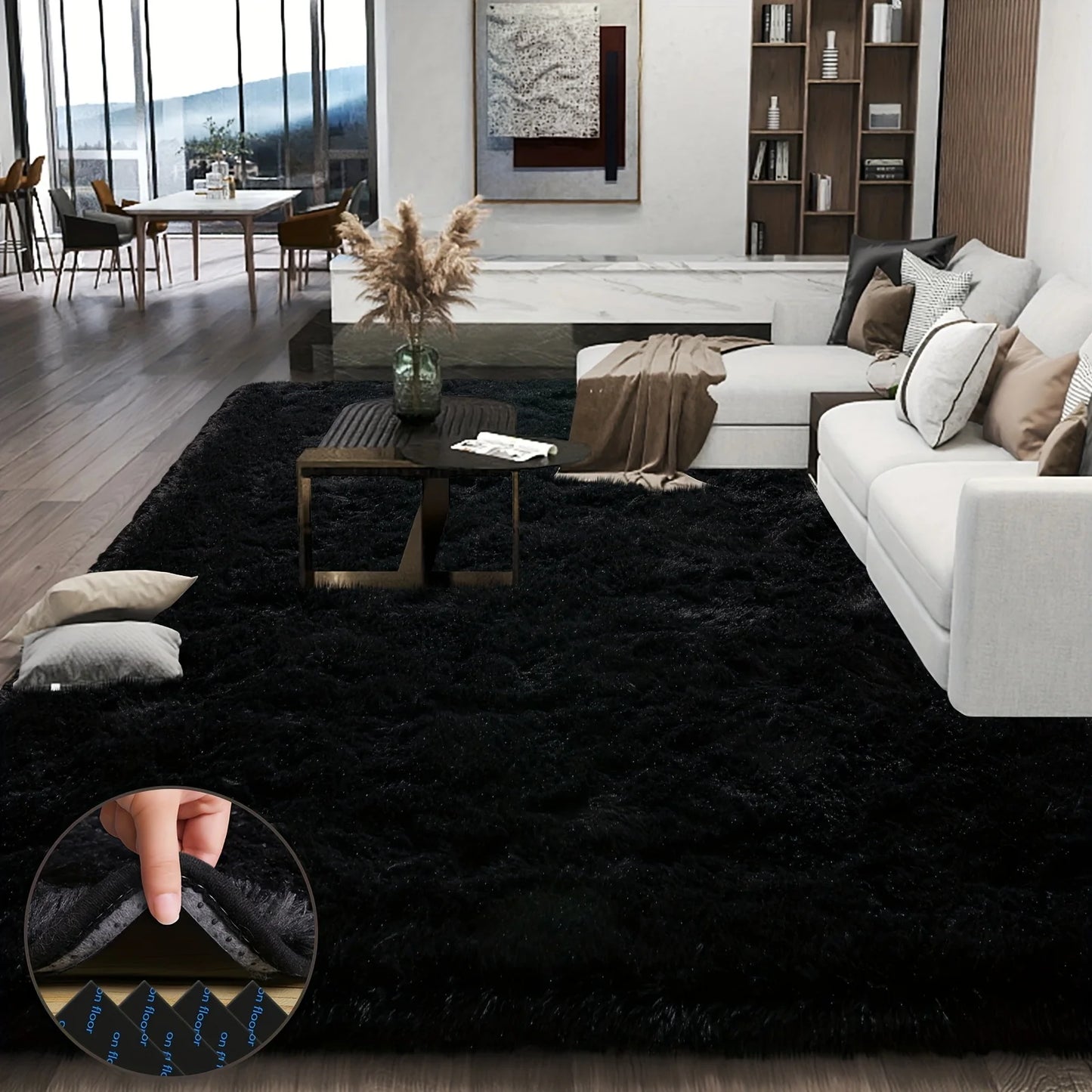 Plush Geometric Area Rug For Bedroom And Living Room