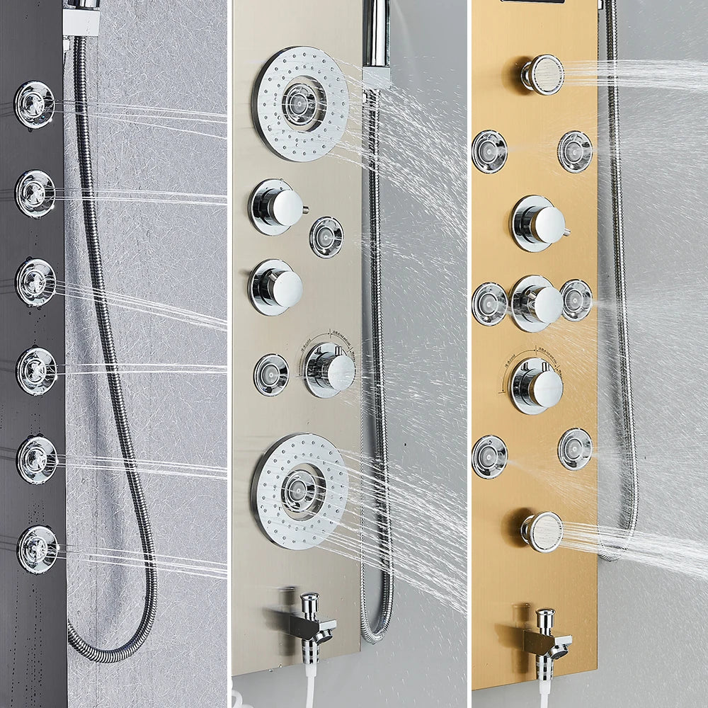 Poiqihy Bathroom Shower Faucet With Handheld Shower Panel