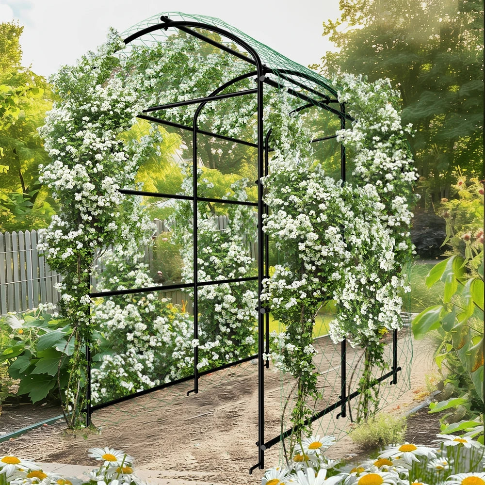 Wisfor U Shaped Metal Tall Garden Plant Trellis for Climbing Vegetables