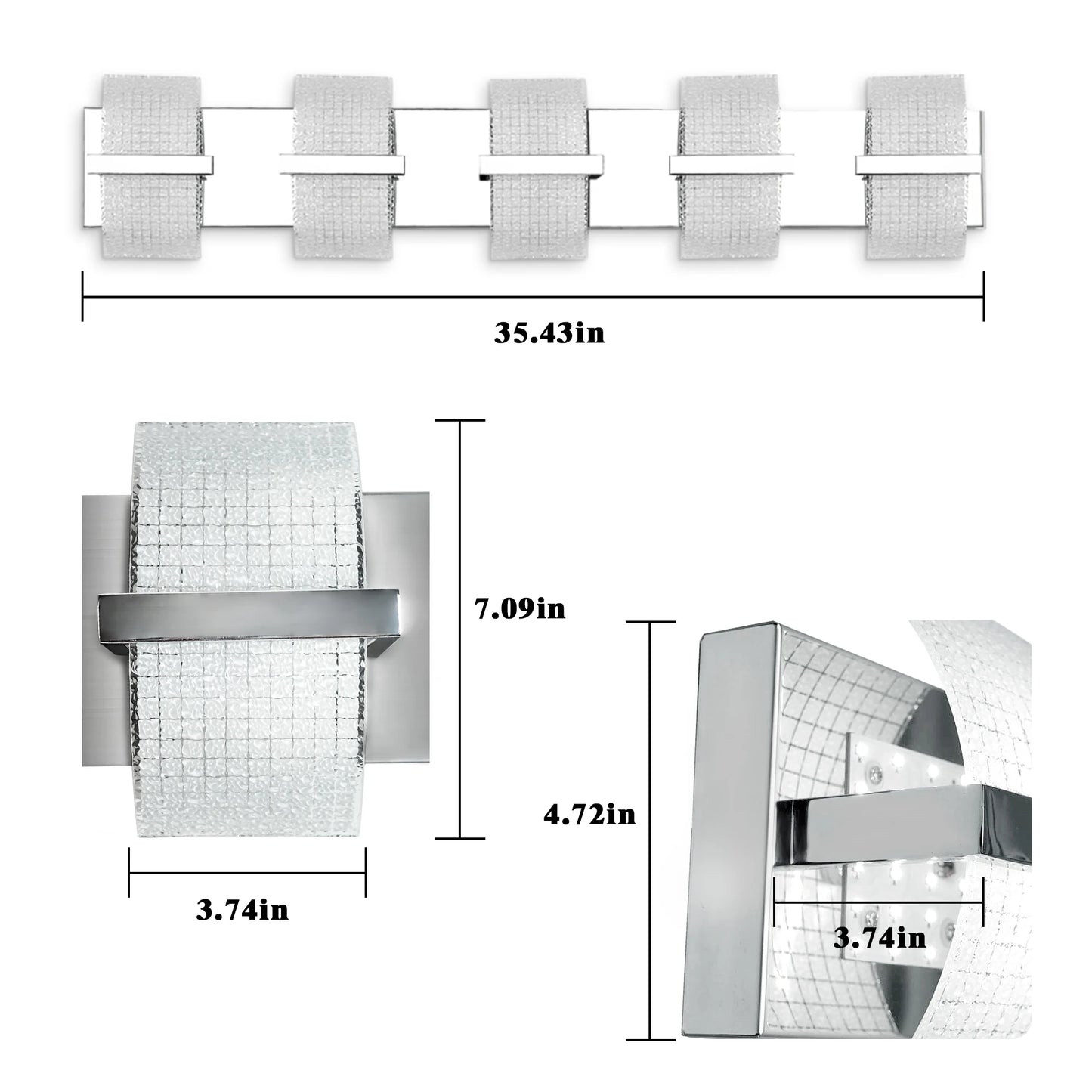 Modern Bathroom LED Wall Light Fixtures Over Mirror