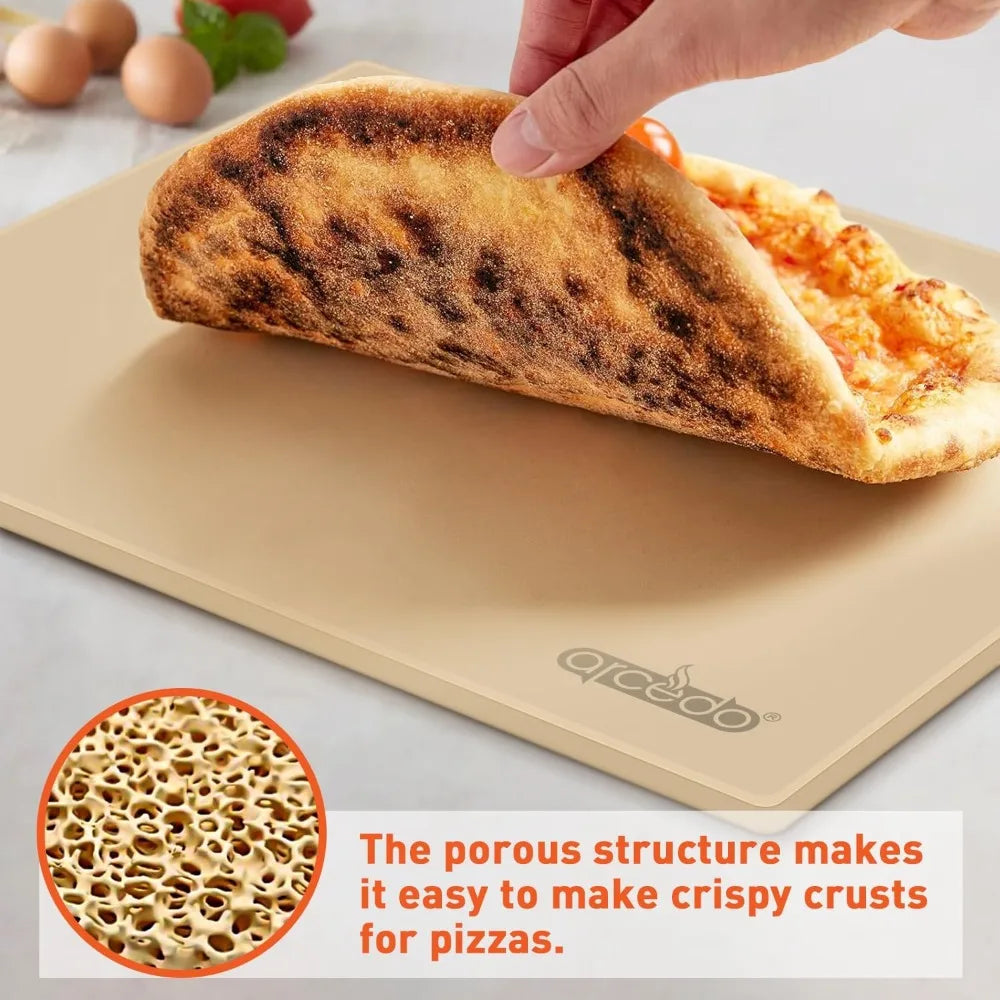 Cordierite Pizza Stone for Grill and Oven with Scraper