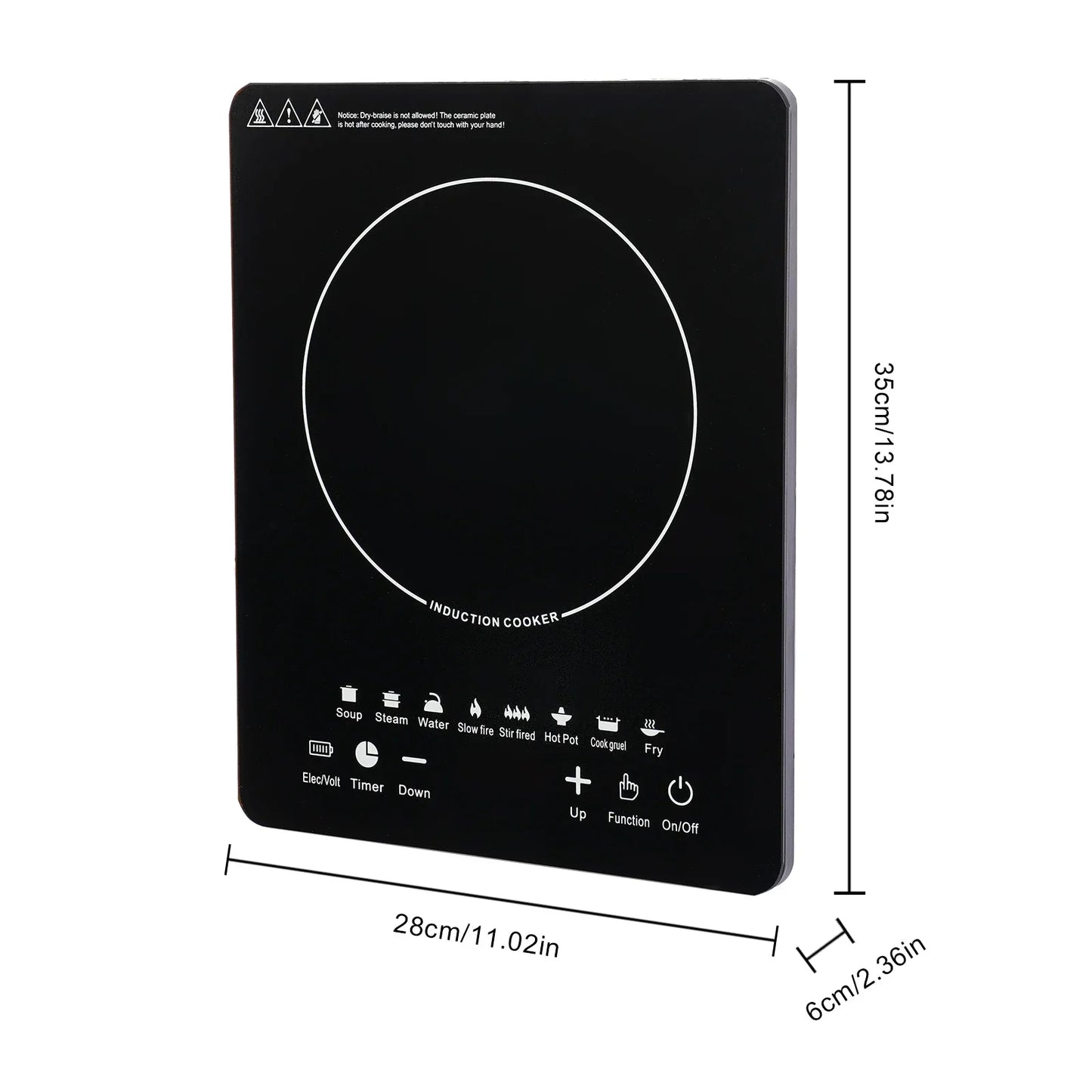 Portable 750W Induction Cooktop With 8 Presets And LCD Display