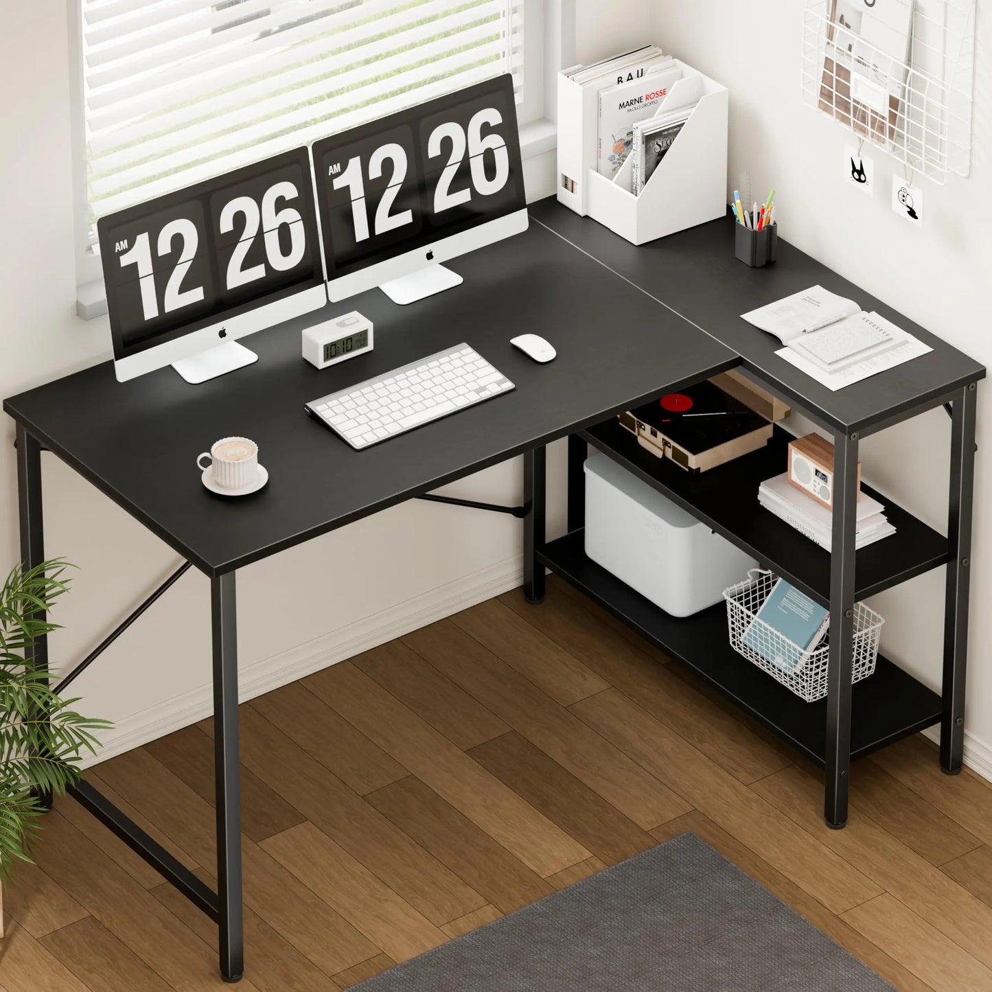 JHK L Shaped Desk for Home Office with Builtin Storage