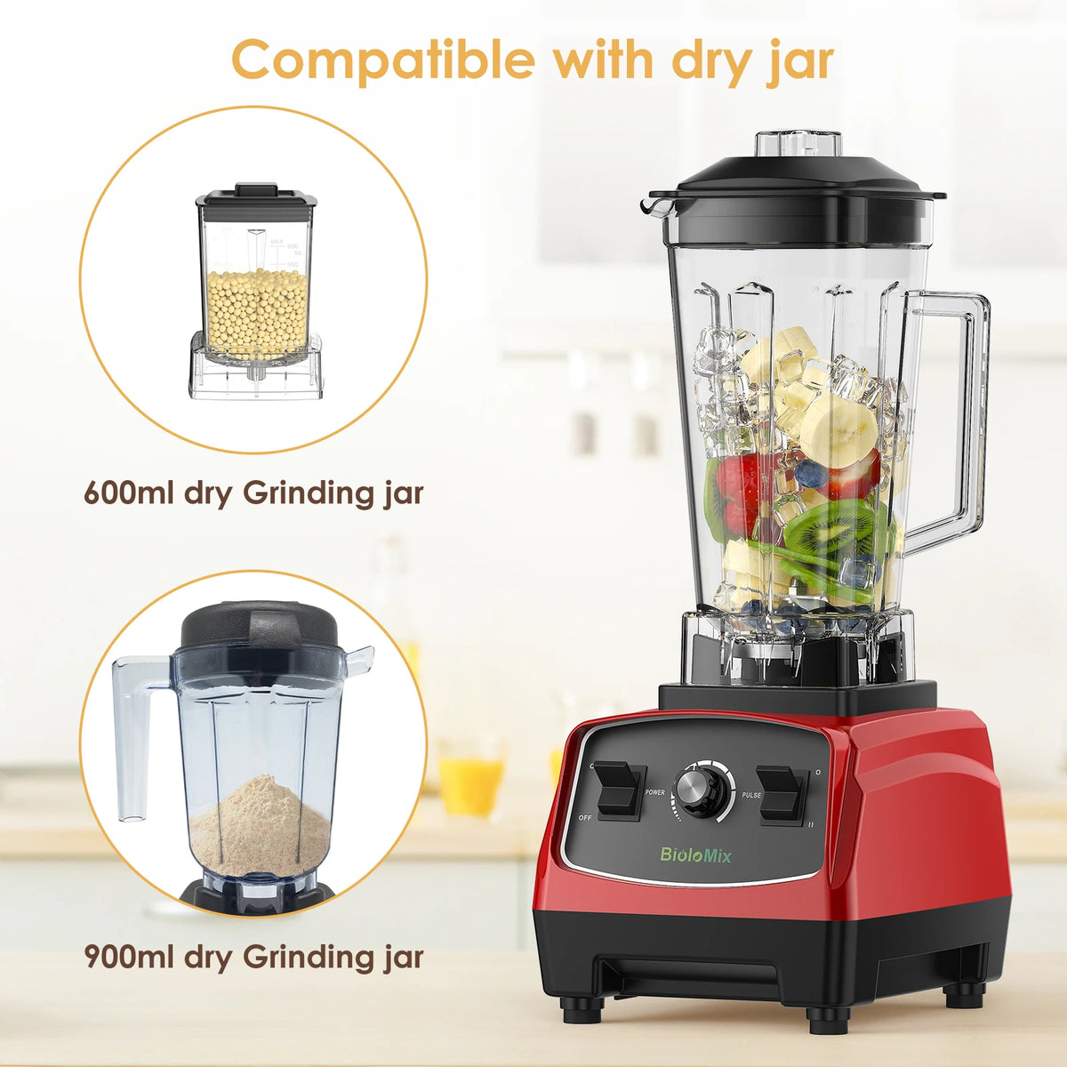 Biolomix BPA Free Heavy Duty Blender Food Processor Juicer