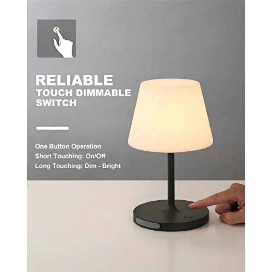Waterproof Rechargeable Cordless Led Desk Lamp Touch Dimmable Outdoor Table