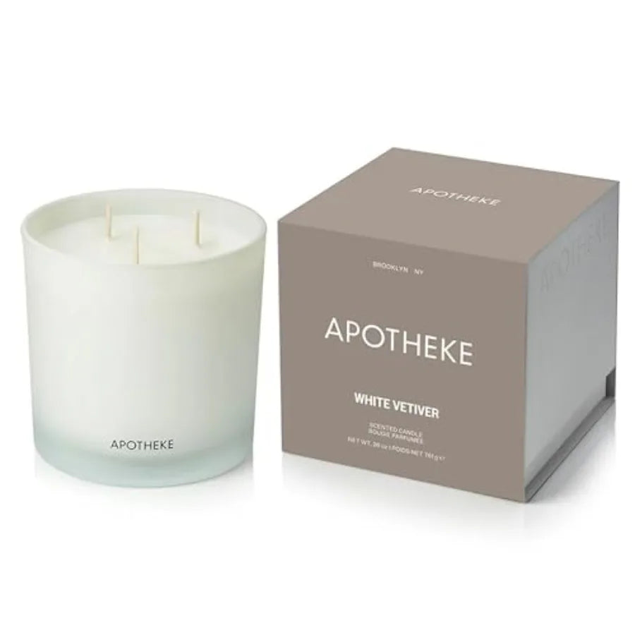 Three-Wick Scented Candle With Soy Wax Vetiver Sandalwood Eucalyptus Fragrance
