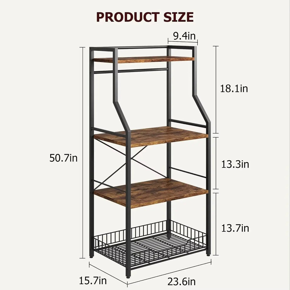 Kitchen Bakers Rack Microwave Stand Storage Organizer